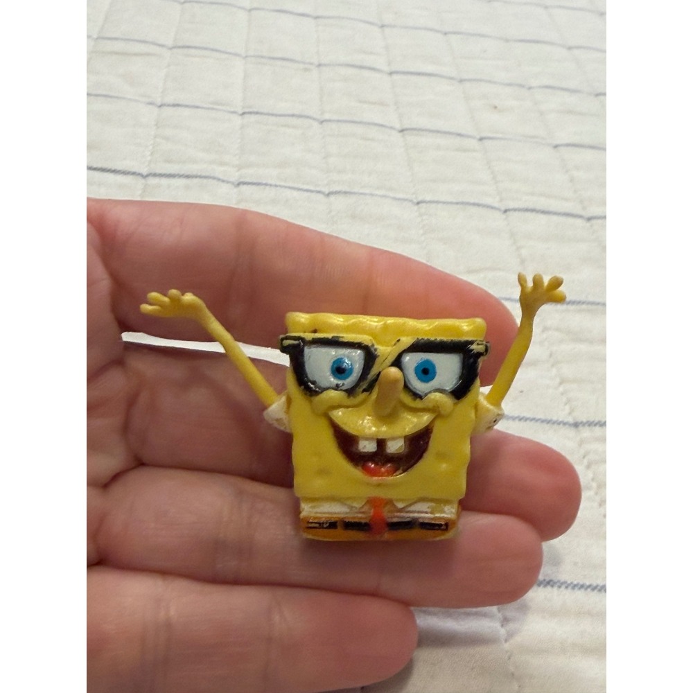 Vintage 2003‎ SpongeBob SquarePants Mini Figure Glasses Viacom PVC Toy 1.5 Inch